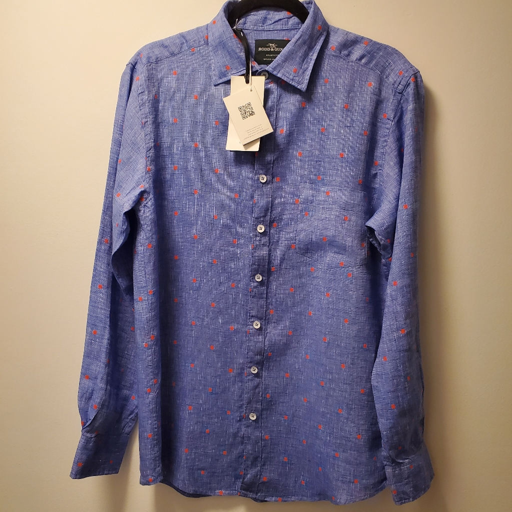 Rodd &Gunn Linen ,Long Sleeve Light Blue